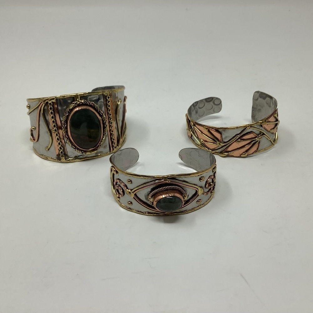 Three Boho Cuff Bracelets - image 1